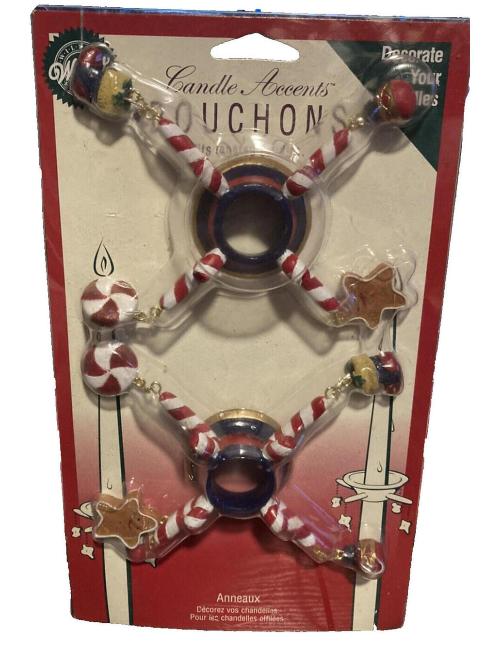 Wilton Holiday Candle Bouchons Wax Catcher Vintage 1999 Bulbs Cookies Stockings